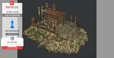 Detailed 3D model of King's Landing from Game of Thrones, featuring fortress walls and towers.