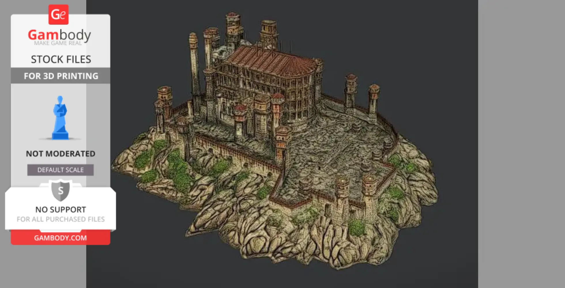 Detailed 3D model of King's Landing from Game of Thrones, featuring fortress walls and towers.