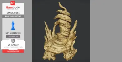 A twisted, wooden throne design with jagged, organic shapes for 3D printing from 'House of the Dragon.'