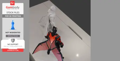 Two Batman models; one detailed in black and red armor with wings, another in plain white armor.