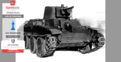 A detailed 3D model of a 10TP tank, ready for 3D printing, showcasing its armored design.
