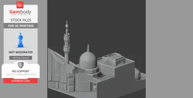 3D model of Ablaq Palace, featuring domes and minarets for architectural 3D printing.