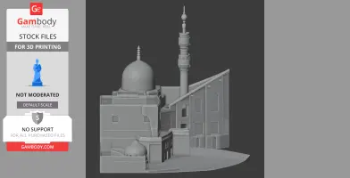 Intricate 3D model of Ablaq Palace with domes and minaret, designed for 3D printing.