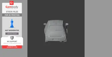 A 3D model of a compact Abarth vehicle viewed from the rear, designed for 3D printing.