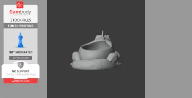 A 3D model of a bowl shaped like an iguana, designed as a wall hook for printing.