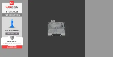 Gray 3D model of a heavy tank, front view, ready for printing.