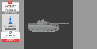 3D model of a heavy tank with detailed tracks and turret for 3D printing.