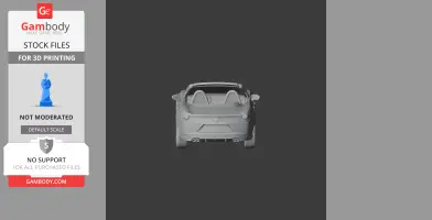 3D model of a rear view of the Abarth 124 Spider, designed for 3D printing.