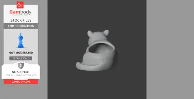 3D model of a wall hook shaped like a jaguar, designed with a bowl-like cavity.