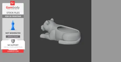 3D print model of a jaguar-shaped wall hook with a bowl on its back.