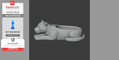 3D model of a jaguar-shaped bowl, designed as a wall hook, suitable for 3D printing.