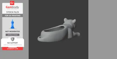 3D model of a jaguar-shaped wall hook with a bowl-shaped back for 3D printing.
