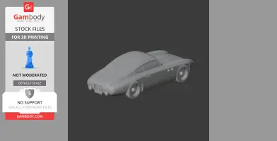 3D model of Abarth 205A Berlinetta, a classic streamlined car design for 3D printing.