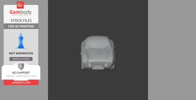 3D model of a classic Abarth 205A Berlinetta car, front view, for 3D printing.