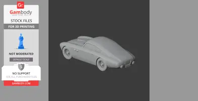 3D model of a classic Abarth 205A Berlinetta car, designed for 3D printing in STL format.