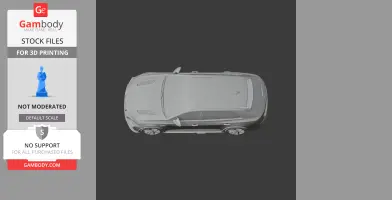Top view of 3D model of a sleek sports vehicle, designed for 3D printing.