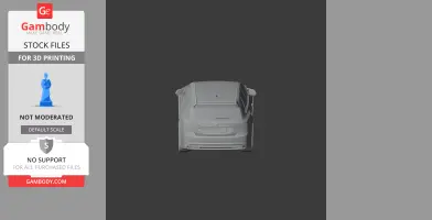 3D model of a car viewed from the rear, designed for 3D printing.