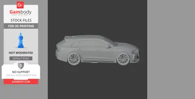 A 3D model of a sporty car with aerodynamic features, suitable for 3D printing.