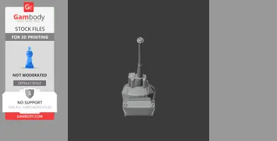 3D printable model of the 155 mm SpGH Zuzana tank viewed from the front.