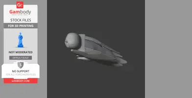 3D model of a stylized barn owl, designed for 3D printing, displayed in a side view.
