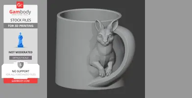Kangaroo Mug - Animal Wall Hook STL