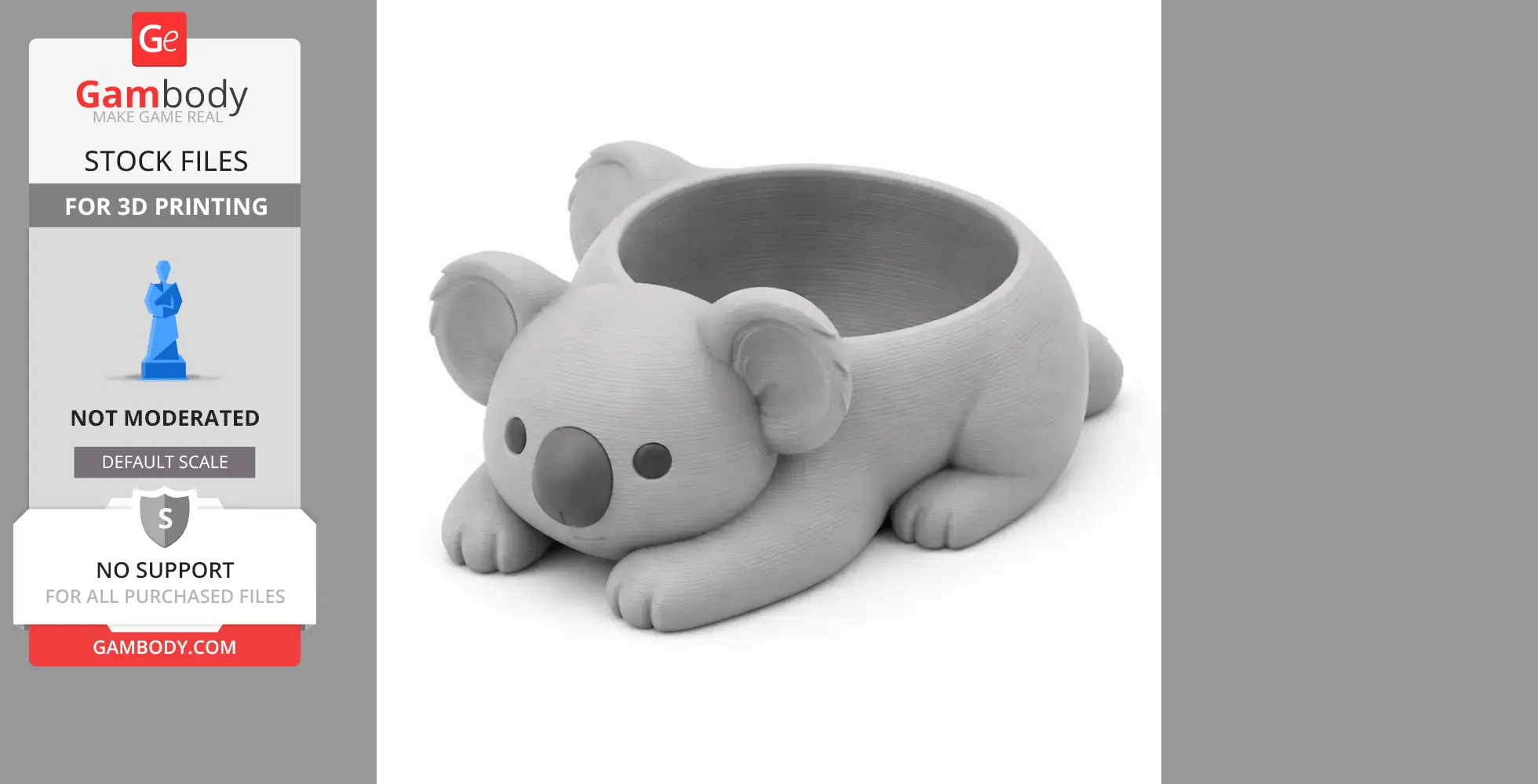 Koala Bowl - Animal Wall Hook STL