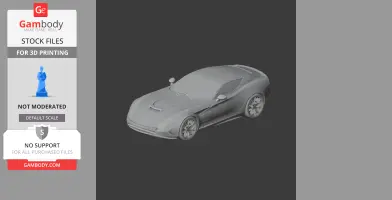 3D model of a sleek sports car, AC 378 GT Zagato, designed for 3D printing.