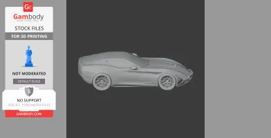 3D model of the AC 378 GT Zagato sports car, showcasing its sleek design and detailed wheels.
