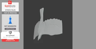 A 3D model of a booted eagle in flight, designed for 3D printing, shown in a neutral gray tone.