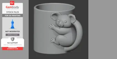 Koala Mug - Animal Wall Hook STL