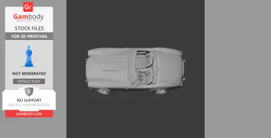Top view of a detailed 3D model of the AC Ace classic car, ready for 3D printing.