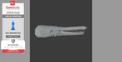 3D model of a longnose alligator gar skull with detailed teeth, displayed for 3D printing.