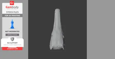 Longnose alligator gar skull replica STL file for 3D printing, viewed from the top.