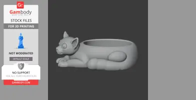 3D model of a lemur-shaped wall hook with a bowl on its back for printing.