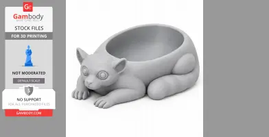 A lemur-shaped bowl designed as a wall hook with intricate detailing for 3D printing.