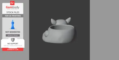 A 3D printable lemur-shaped wall hook with a bowl and visible ears and tail.