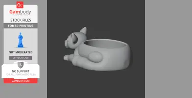 3D model of a lemur-shaped wall hook with a bowl-like body for 3D printing.