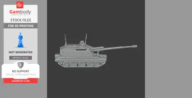 3D model of a 2S19 Msta tank with a long barrel on tracks, for 3D printing.