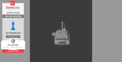 Front view of a detailed 3D model of a 2S19 Msta tank for 3D printing.