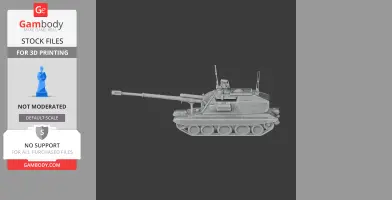 3D model of a 2S19 Msta tank on a gray background, showing detailed tracks and turret.