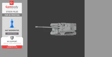 Top view of a detailed 3D model of a 2S19 Msta tank for 3D printing.