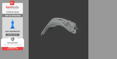 Andean flamingo skull replica 3D model, detailed anatomy, side view on dark background.
