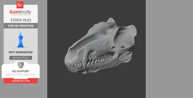 3D model of an Andrewsarchus skull, detailed and ready for 3D printing.