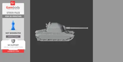 3D model of the 2S19 Msta-S tank, side view, showing turret and tracks, for 3D printing.
