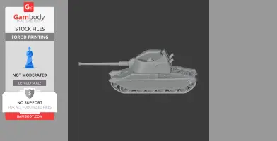 A detailed 3D model of the 2S19 Msta-S tank for 3D printing, shown in a side view.