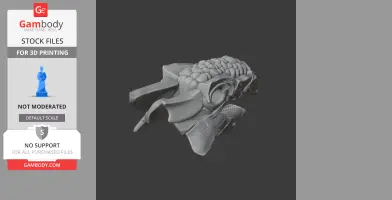 3D model of an Ankylosaurus skull, shown in detailed, textured gray, suitable for 3D printing.
