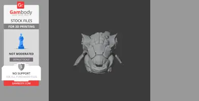 Front view of a detailed Ankylosaurus skull 3D model for printing.