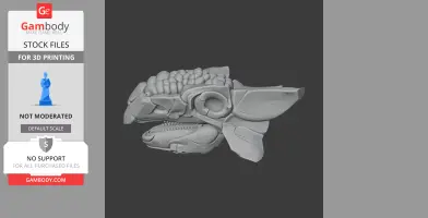 3D model of an Ankylosaurus skull, detailed and textured for 3D printing, side view.