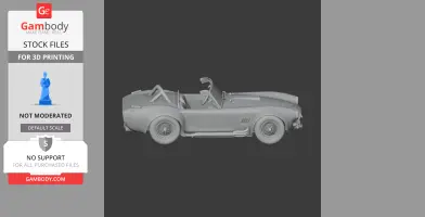 3D model of an AC Cobra sports car, detailed and ready for 3D printing.