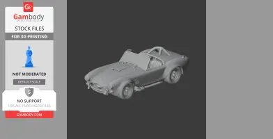 3D model of a classic AC Cobra car, detailed and ready for 3D printing.